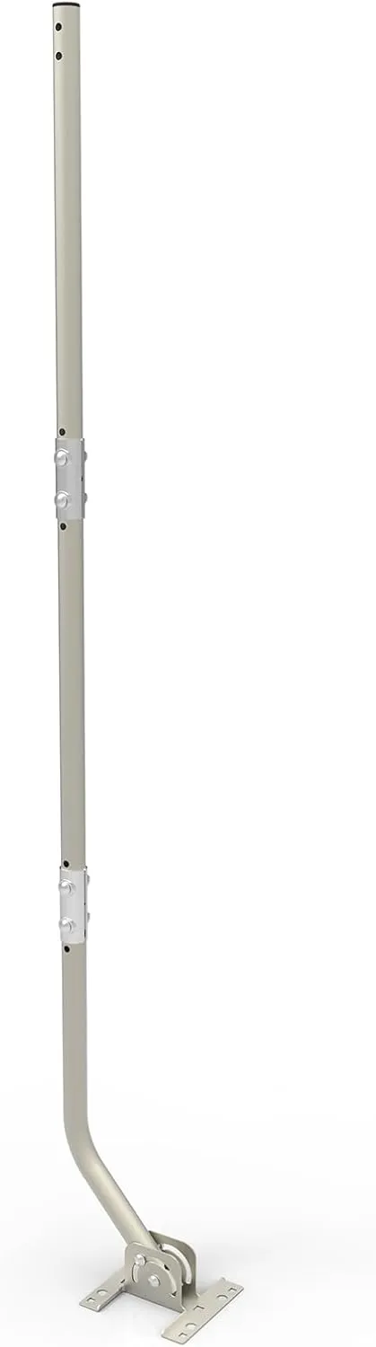 CeKay Outdoor Antenna/Weather Station Adjustable Mounting Pole with Extension Universal Mount Brackets - Easy Installation, Solid Structure, Weather Proof (1" Diameter, 49 1/2" Arm Length)