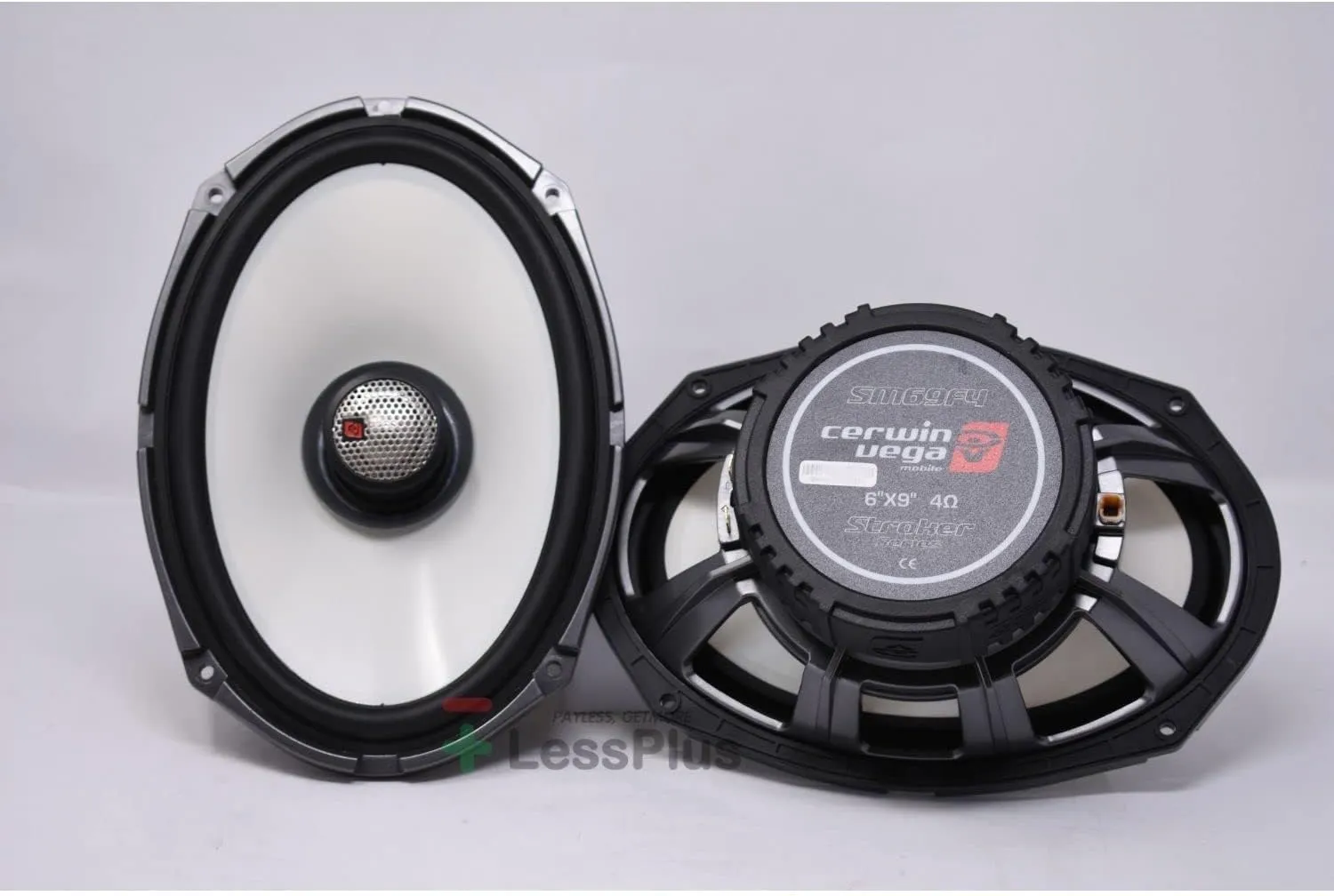 CERWIN Vega SM69F4 6″ X 9″ 4Ω 450W Max / 100W RMS 2-Way Coaxial Speaker w/Flush Mount 1″ Titanium Dome Tweeter (Pair), Black