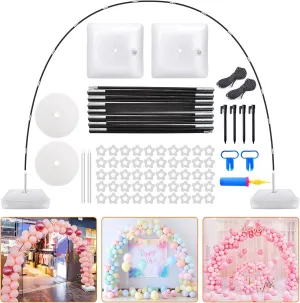 Chamvis Balloon Arch Kit, 9FT Height & 10FT Width Adjustable Balloon Arch Stand Frame Garden Arbors: Plant Support Stand for Wedding Baby Shower Birthday Garden Arbors Photo Backdrop