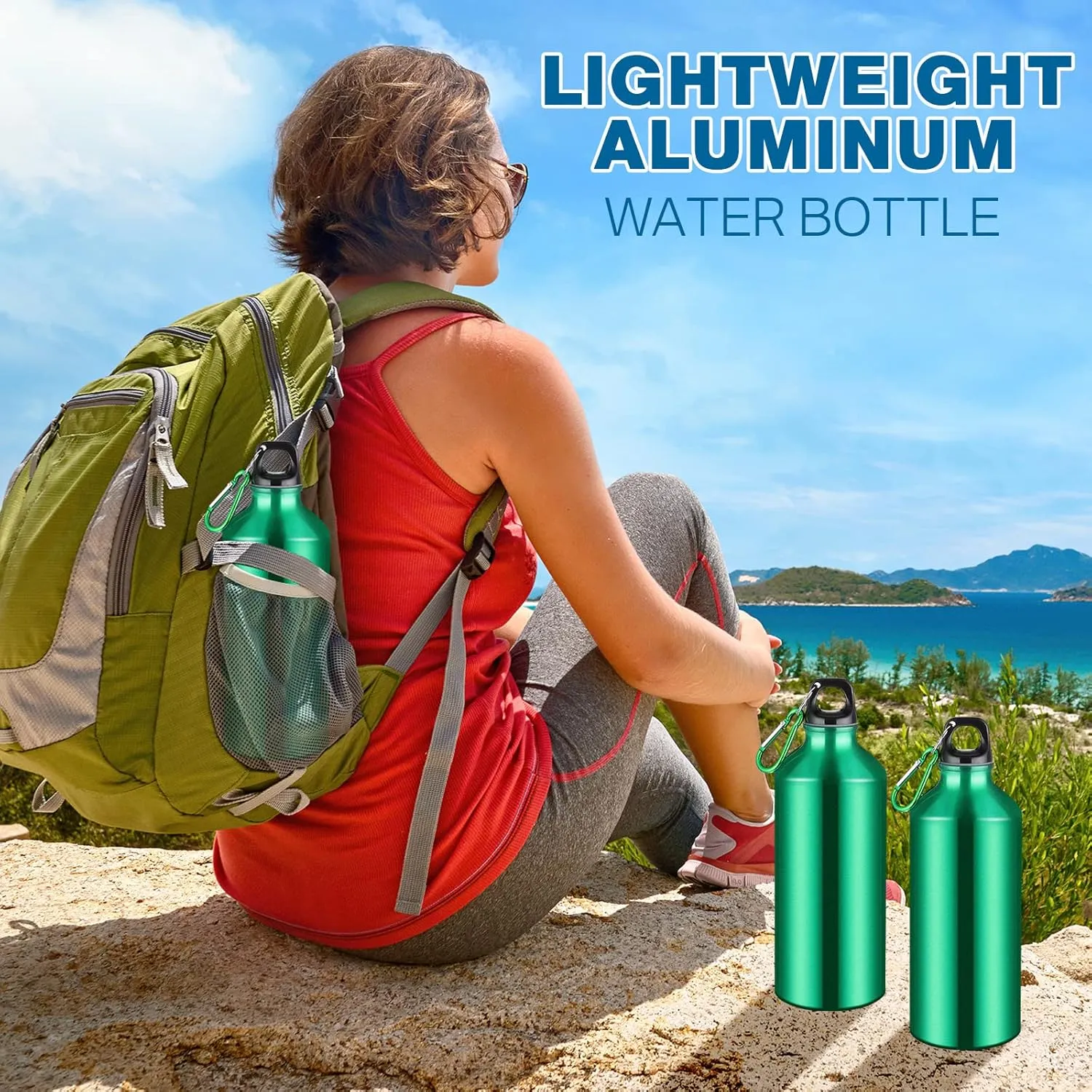 CHENGU 16 Pack Aluminum Water Bottles 20 Oz Blank Reusable Water Bottles Lightweight Aluminum Gym Travel Bottle Leak Proof Team Customized Bottles for Bike Bicycle Camping