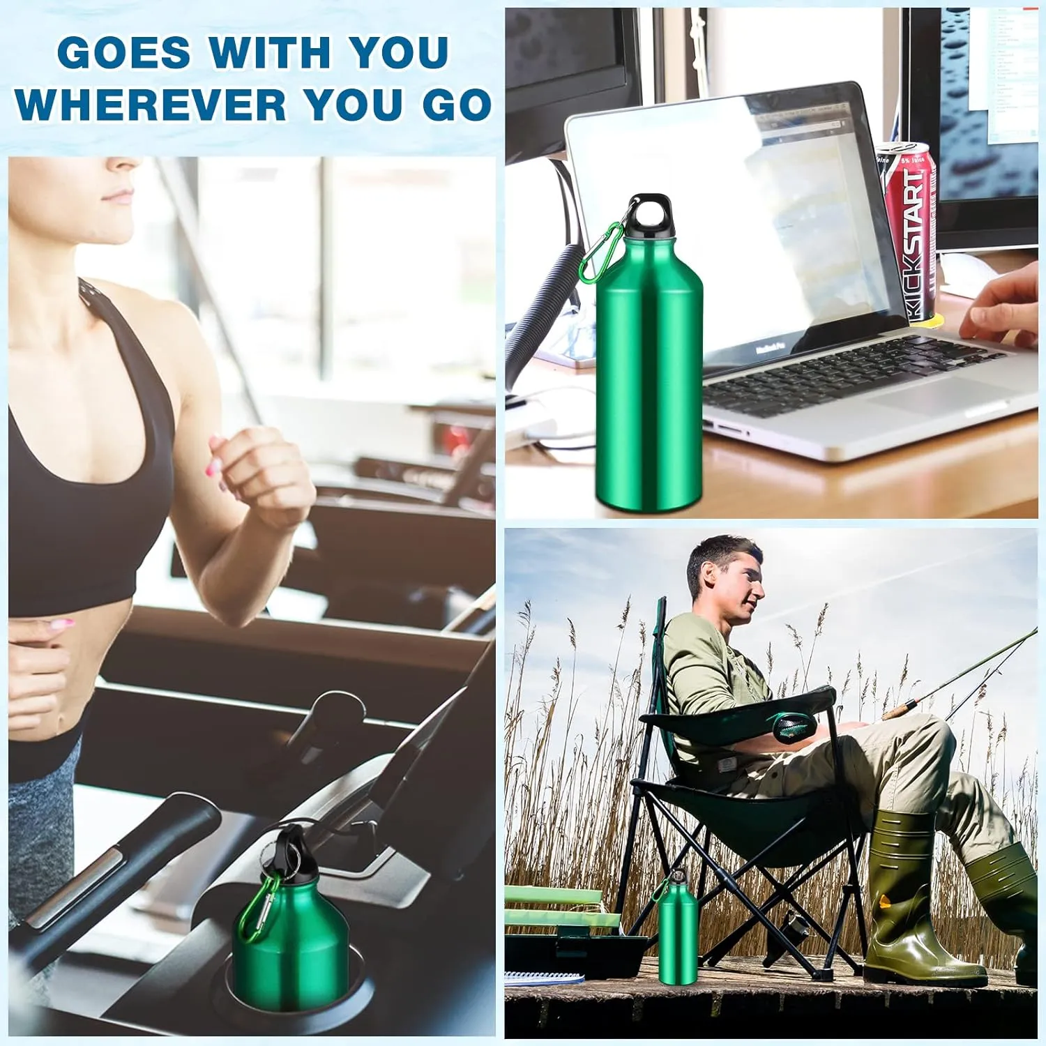 CHENGU 16 Pack Aluminum Water Bottles 20 Oz Blank Reusable Water Bottles Lightweight Aluminum Gym Travel Bottle Leak Proof Team Customized Bottles for Bike Bicycle Camping