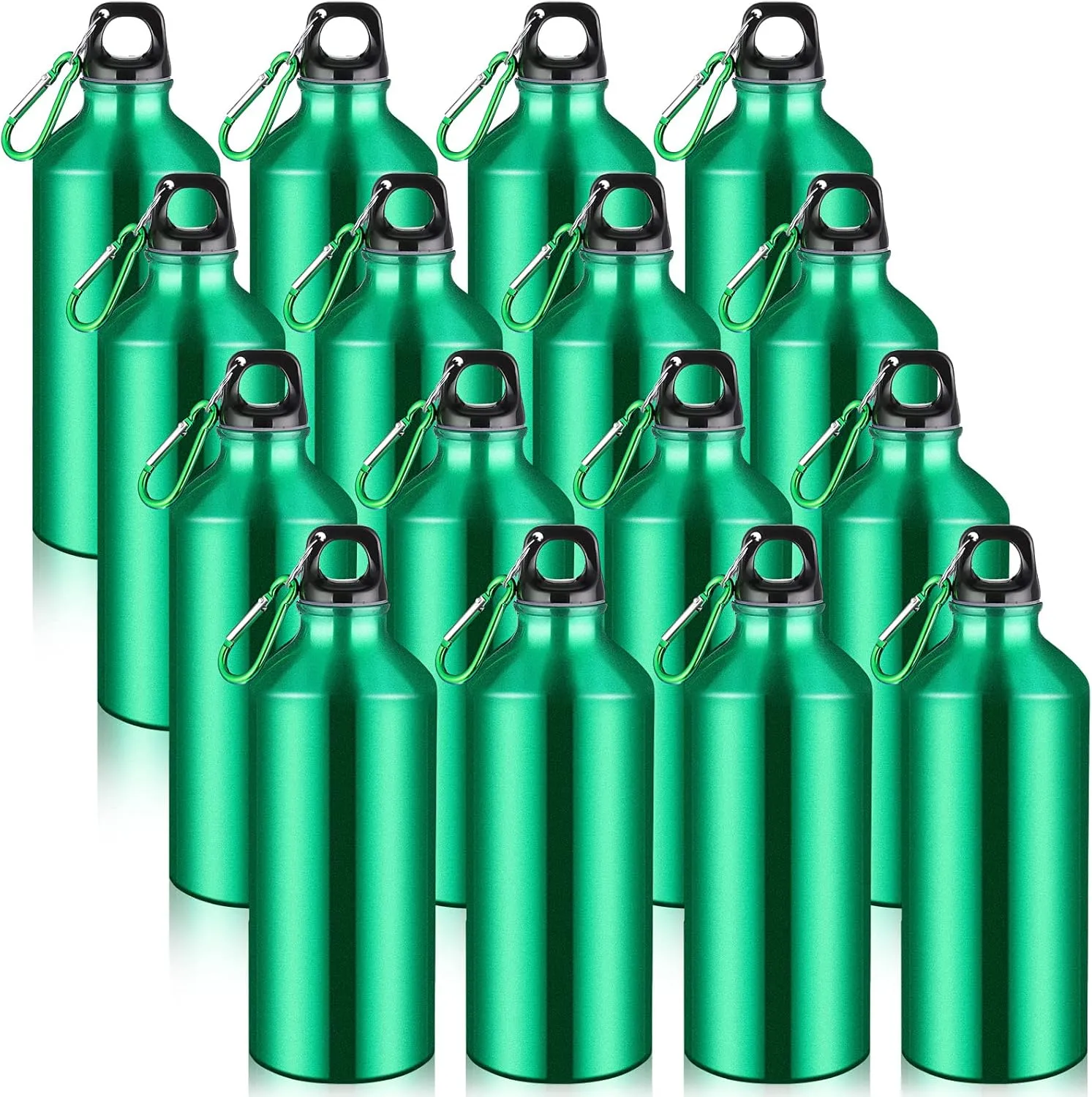 CHENGU 16 Pack Aluminum Water Bottles 20 Oz Blank Reusable Water Bottles Lightweight Aluminum Gym Travel Bottle Leak Proof Team Customized Bottles for Bike Bicycle Camping