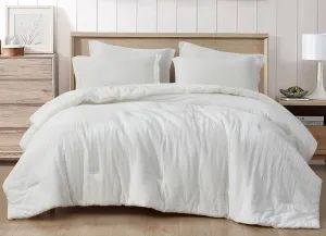 Chezmoi Collection Breeze 3-Piece 100% Cotton Muslin Queen Comforter Set, White Soft Washed Cotton Gauze Comforter, Lightweight Breathable Reversible 240GSM Fill Summer Bedding