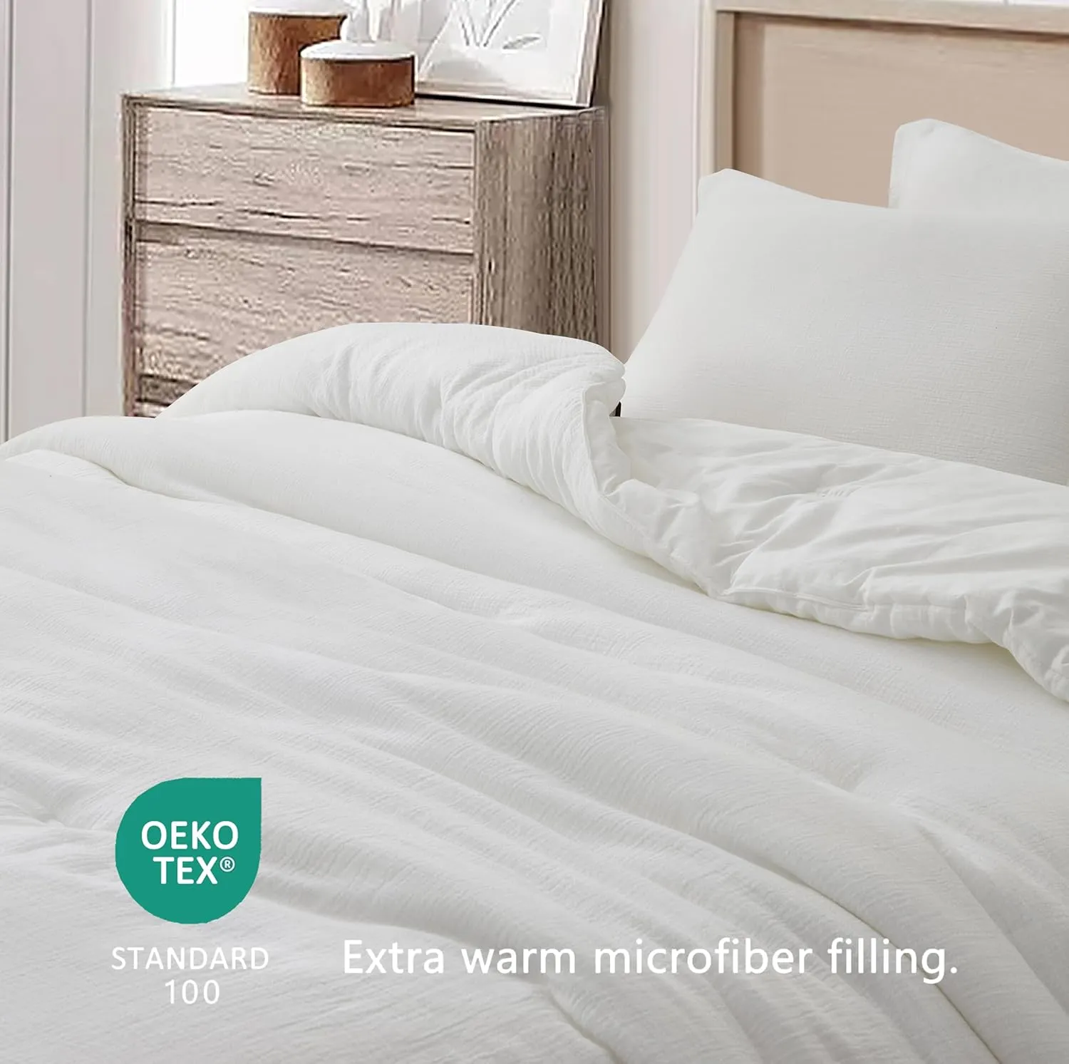 Chezmoi Collection Breeze 3-Piece 100% Cotton Muslin Queen Comforter Set, White Soft Washed Cotton Gauze Comforter, Lightweight Breathable Reversible 240GSM Fill Summer Bedding