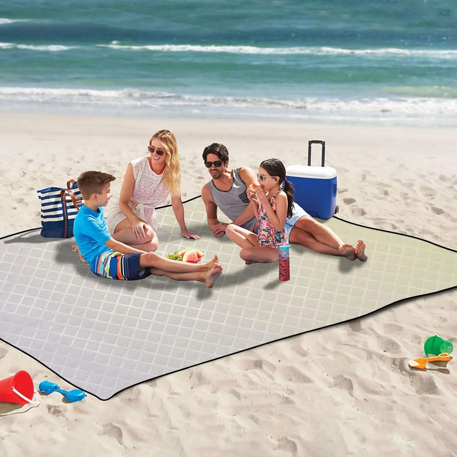 CHIFIGNO Magnolia Lemon Chiffon Gradient Cute Picnic Blankets Foldable Sandproof Beach Blanket Waterproof Outdoor Blankets for Grass 80" x 60"