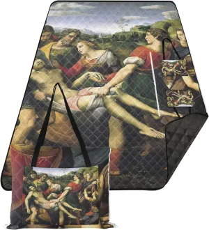 CHIFIGNO Raphael Deposition of Christ Sand Blankets for Beach Sandproof, Print Kids Camping Mat for Grass Cute Picnic Mat Foldable, 80" x 60"