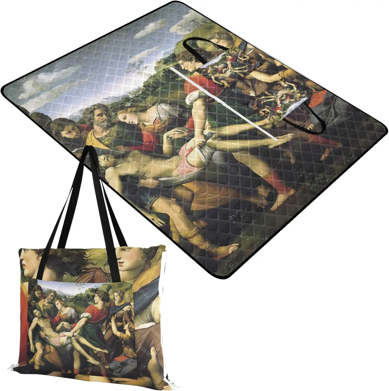CHIFIGNO Raphael Deposition of Christ Sand Blankets for Beach Sandproof, Print Kids Camping Mat for Grass Cute Picnic Mat Foldable, 80" x 60"
