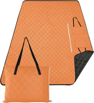 CHIFIGNO Tropical Orange Sand Blankets for Beach Sandproof Foldable Picnic Blankets Large Packable Camping Blanket 80" x 60"