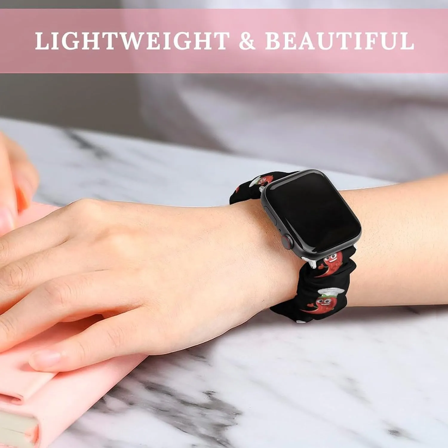 Chili Pepper Chefs Hat Fashion Watch Strap Scrunchies Wristbands Compatible With IWatch Series