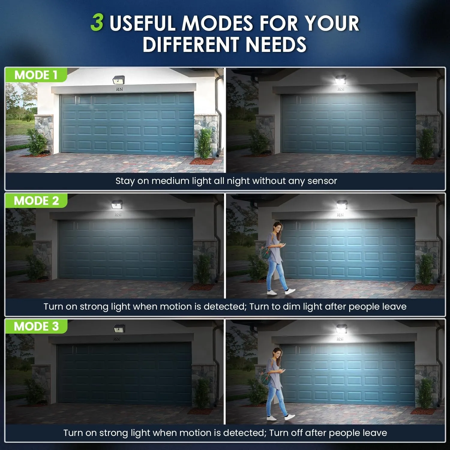 CLAONER Solar Lights Outdoor [𝟖 𝐏𝐚𝐜𝐤/126 LED], Wireless Motion Sensor Lights, IP65 Waterproof Security Lights 3 Modes, 270° Lighting Angle, Ultra-Bright Wall Lights for Deck Patio Fence Garage