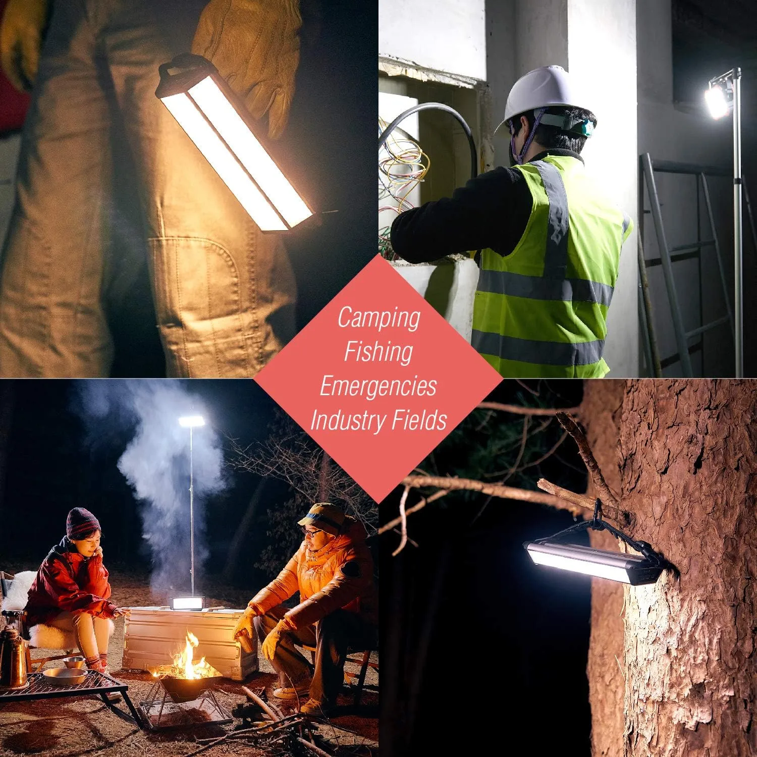 CLAYMORE 3 FACE  (Large) - Rechargeable LED Area Light for Outdoors, Camping, Tent, Work, Industrial, Emergency Use, Waterproof, Portable, Power Bank Function, Up to 78 Hours Battery Life