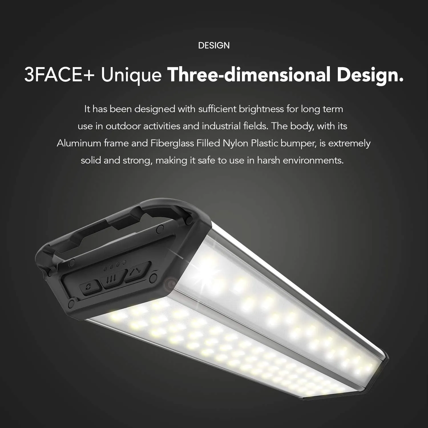 CLAYMORE 3 FACE  (Large) - Rechargeable LED Area Light for Outdoors, Camping, Tent, Work, Industrial, Emergency Use, Waterproof, Portable, Power Bank Function, Up to 78 Hours Battery Life