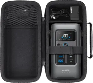 co2CREA Hard Travel Case Compatible with Anker SOLIX C200 DC Power Bank Station, Outdoor 192Wh 60,000mAh Portable Power Station, 200W Solar Generator