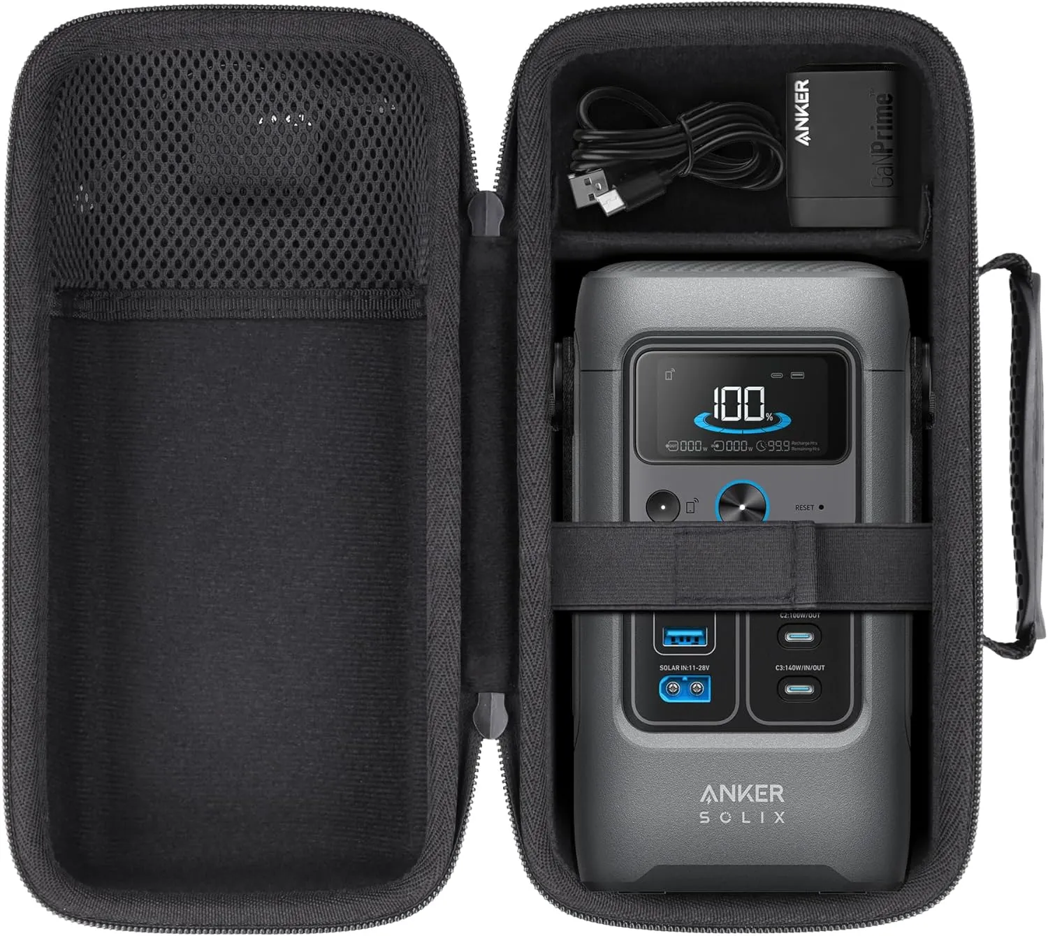 co2CREA Hard Travel Case Compatible with Anker SOLIX C200 DC Power Bank Station, Outdoor 192Wh 60,000mAh Portable Power Station, 200W Solar Generator