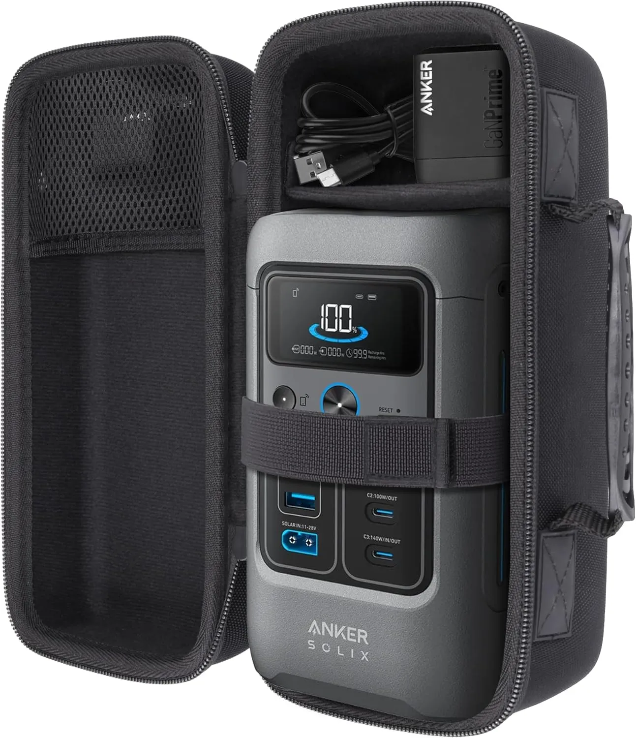 co2CREA Hard Travel Case Compatible with Anker SOLIX C200 DC Power Bank Station, Outdoor 192Wh 60,000mAh Portable Power Station, 200W Solar Generator