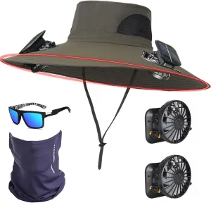 COLITT - Colitt Fishing hat,Colitt - Fishing Hat with Built in Fan,Wide Brim Solar Fan Outdoor Fishing hat-Solar & USB charg