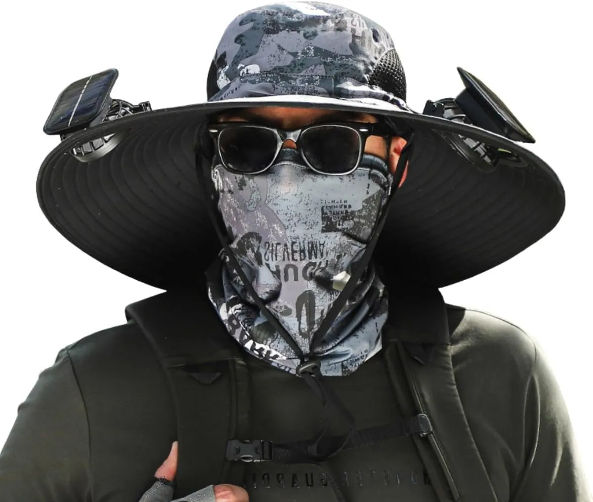 Colitt Fishing Hat, Colitt - Fishing Hat with Built in Fan, Outdoor Wide Sun Hat with Solar Fan, Fan Hat-Solar & USB Charging