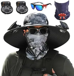 Colitt - Fishing Hat with Built in Fan, Colitt Fishing Hat, USB & Solar Powered Fans, Waterproof Removable