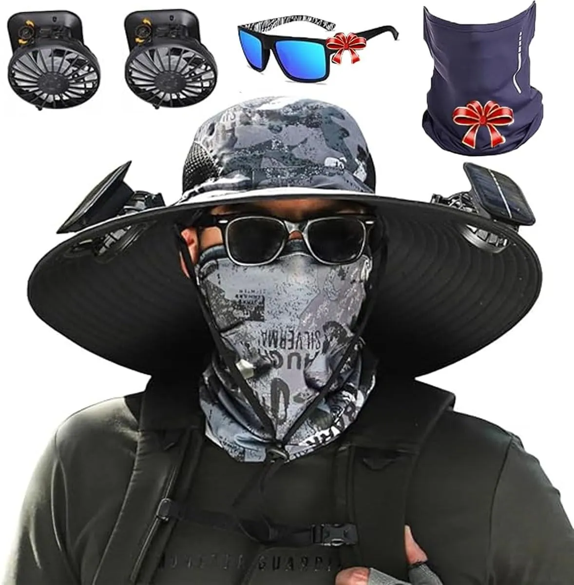 Colitt - Fishing Hat with Built in Fan, Colitt Fishing Hat, USB & Solar Powered Fans, Waterproof Removable