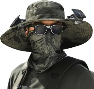 Colitt - Fishing Hat with Built in Fan,2025 New Outdoor Fishing for Man Woman, Hat-Solar USB Charging with 2 Fans