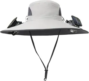 Colitt Fishing Hat with Fans, 2025 New Ultralight Solar Fan Sun Hat, Wide Brim Solar Fan Hat Outdoor Fishing UPF 50 
