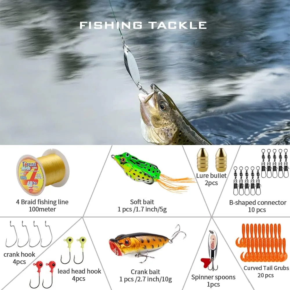Collapsible Fishing Rod and Reel Combo, BalanZze Telescopic Fishing Rod with Spinning Reel, Portable Collapsible Fishing Pole Kit for Saltwater and Freshwater