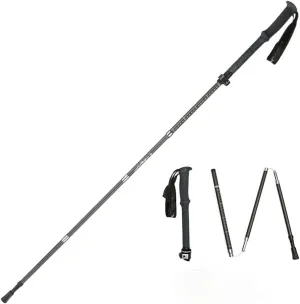Collapsible Trekking Poles for Hiking, Carbon Fiber Trekking Sticks with Extra-Articular Lock Handle for Men and Women. (Color : Gray)