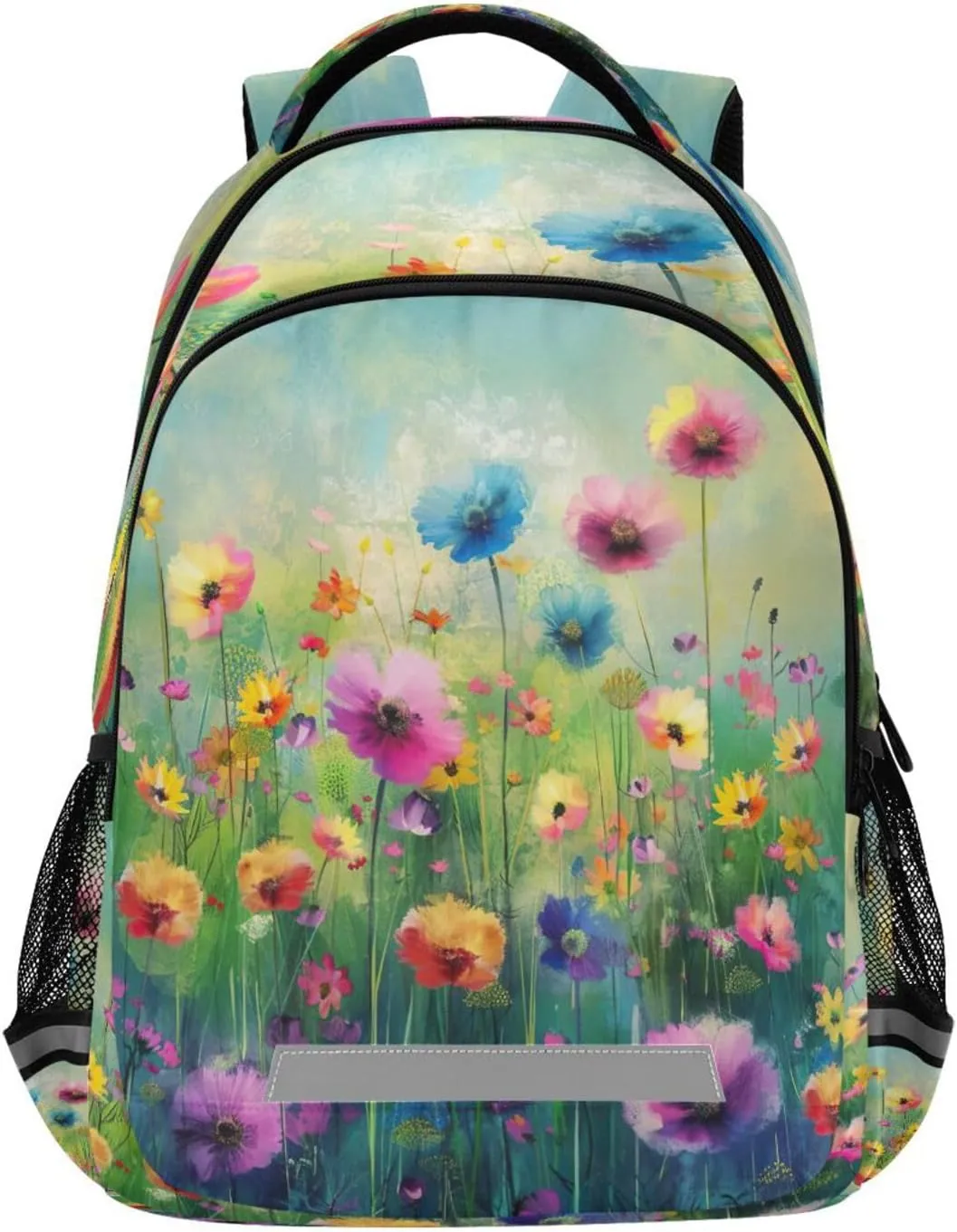 Colorful Flowers Painting Design Waterproof Backpack - Casual Outdoor Sports Daypack with Ergonomic Shoulder Straps#379