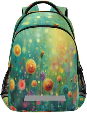 Colorful Flowers Painting Design Waterproof Backpack - Casual Outdoor Sports Daypack with Ergonomic Shoulder Straps#385
