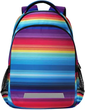 Colorful Mexico Stripe Design Waterproof Backpack - Casual Outdoor Sports Daypack with Ergonomic Shoulder Straps#320