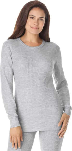 Comfort Choice Plus Size Thermal Crewneck Long-Sleeve Top
