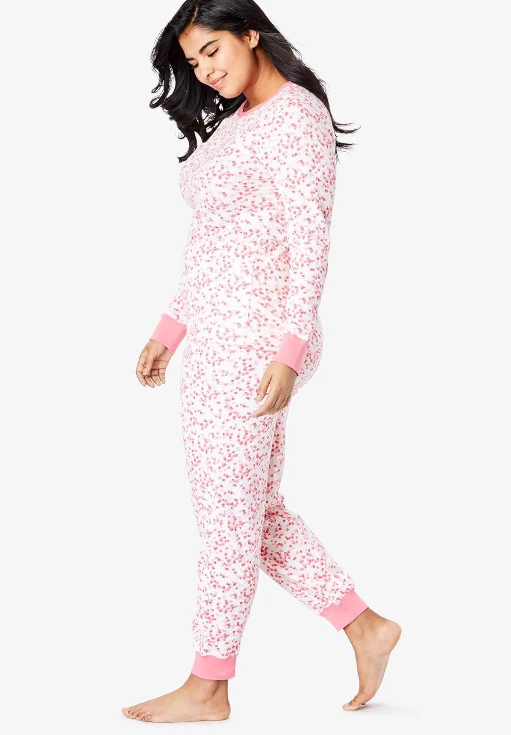 Comfort Choice Plus Size Thermal Crewneck Long-Sleeve Top