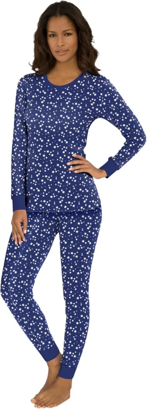 Comfort Choice Plus Size Thermal Crewneck Long-Sleeve Top