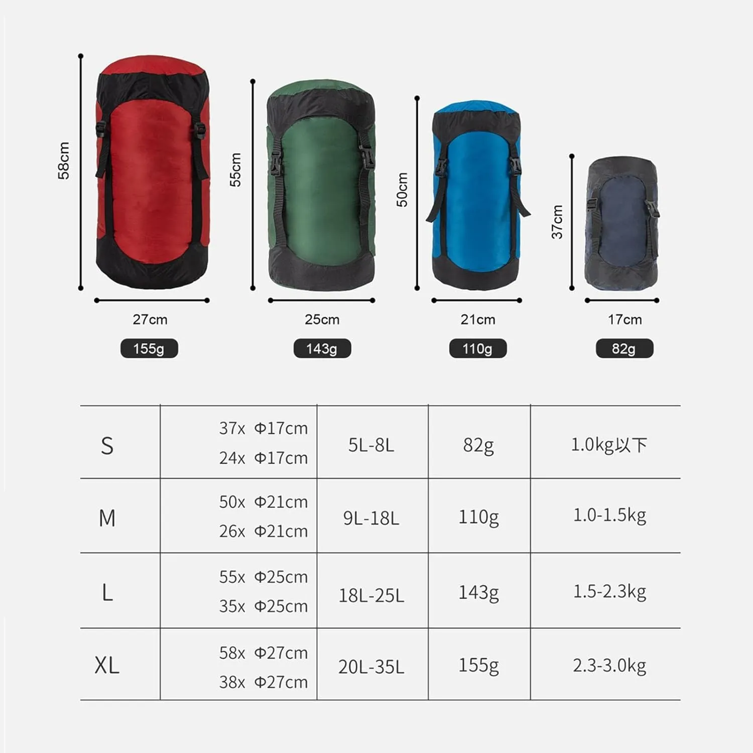 Compact Compression Sack for Sleeping Bag Storage