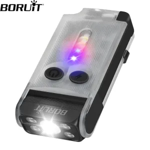 Compact EDC LED UV Flashlight, Rechargeable Power Bank Work Light, Magnetic Clip, Buzzer, Camping Pocket Lantern