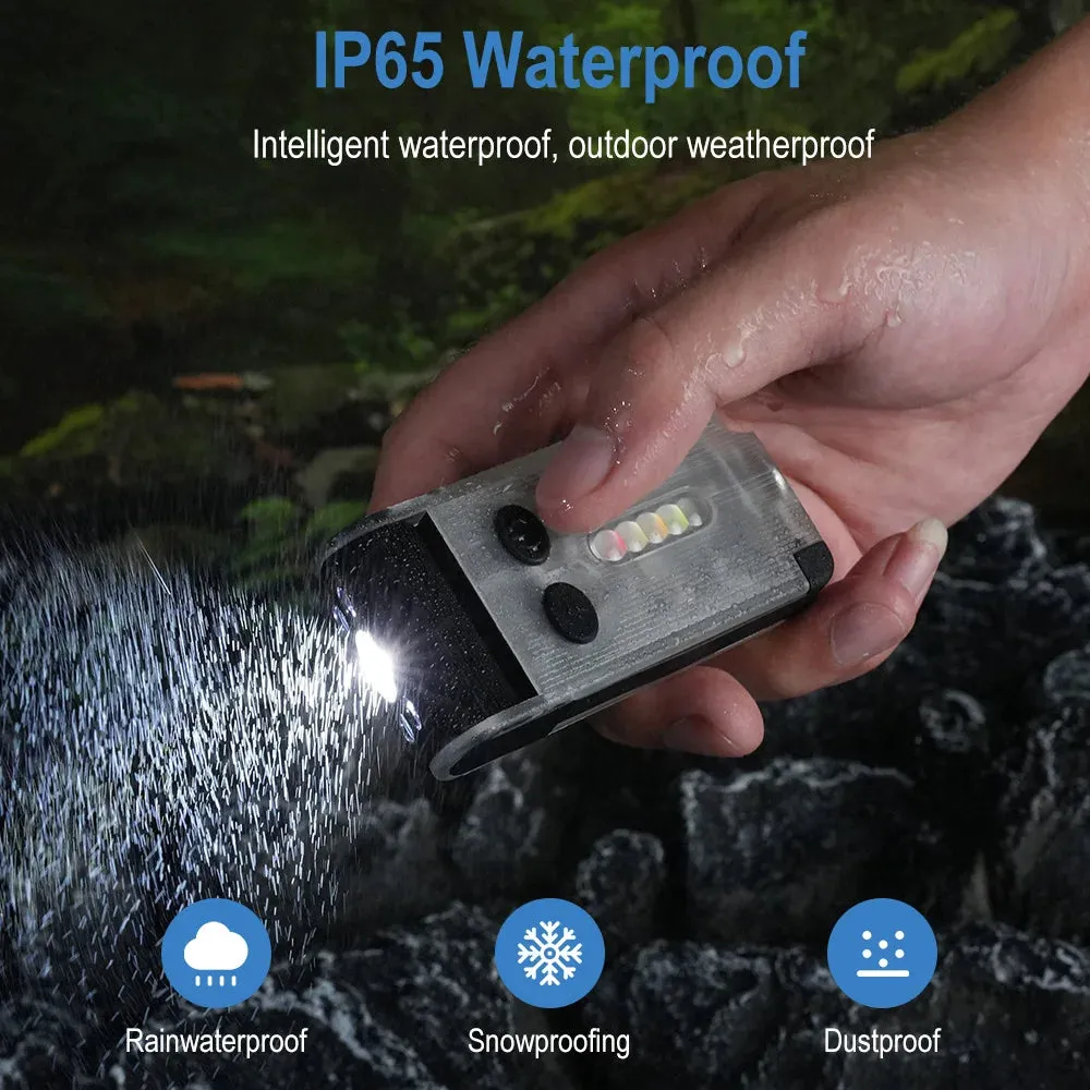 Compact EDC LED UV Flashlight, Rechargeable Power Bank Work Light, Magnetic Clip, Buzzer, Camping Pocket Lantern