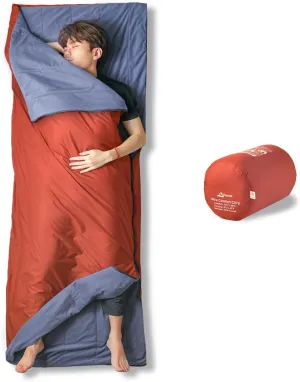 Compact Sleeping Bag 68°F-50°F 1.6lbs, Combinable Lightweight Portable Packable sleep sacks for Adults for Backpacking, Camping, Hiking, Travel, Family, with Stuff Sack, 3 seasons, Velvet lined