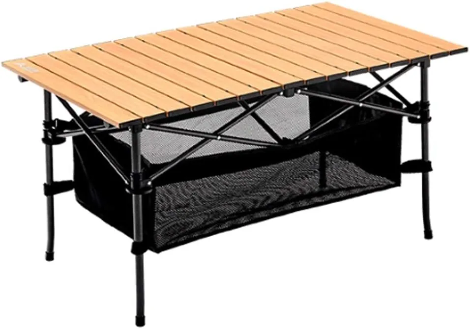 Compact Tables Outdoor Long Table Lightweight Foldable Fold Up Portable Camping Fishing Folding Table with Cup Aluminum Alloy Holders Folding Picnic Table (Color : Yellow)
