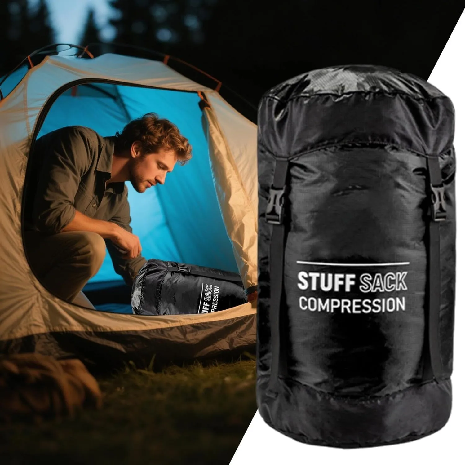 Compression Sack for Sleeping Bag | Waterproof Compression Dry Bag - Lightweight Multifunctional Outdoor Gear Reusable Hiking Supplies for Adventures Travel Hiking Camping