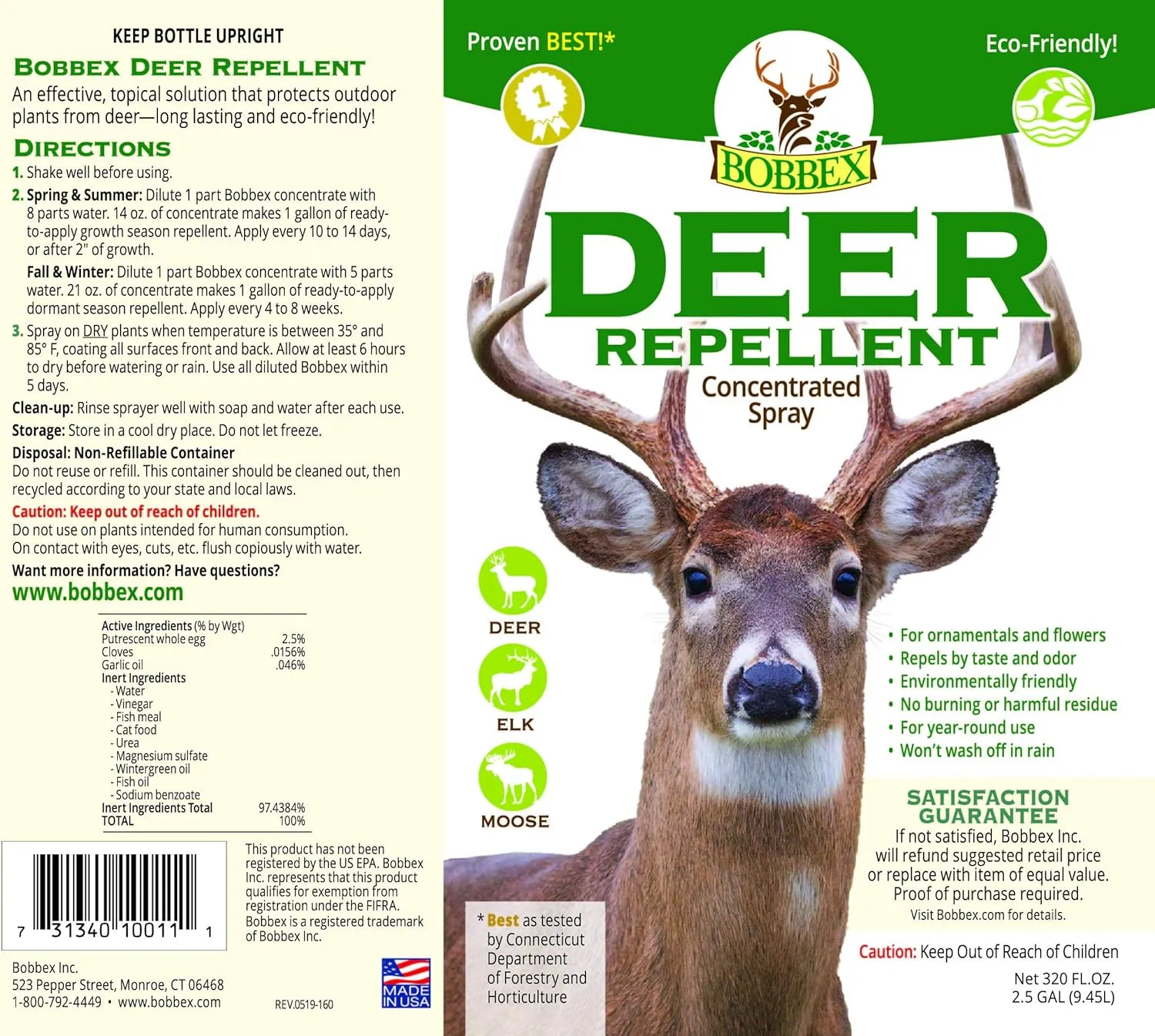 Concentrated Deer Repellent - Bobbex | Deer, Elk, and Moose Deterrent Concentrate (2.5 gal.) YF-43QX-BOCA