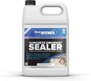 Concrete Sealer for Driveways, Patios, & Sidewalks - Deep Penetrating Water Repellent Protection - Silane Siloxane Sealer - 1 Gallon