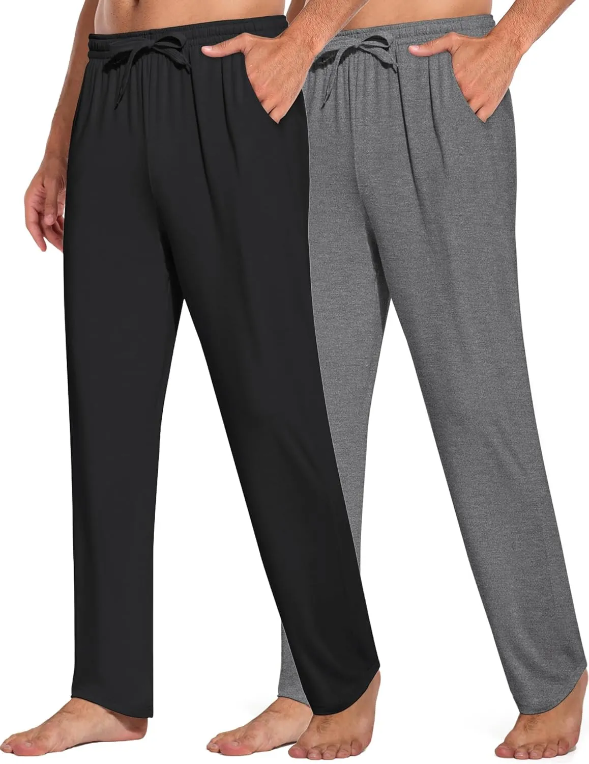 COOFANDY Men's Open Bottom Sweatpants Casual Yoga Pants Lightweight Jogger Lounge Pants with Pockets