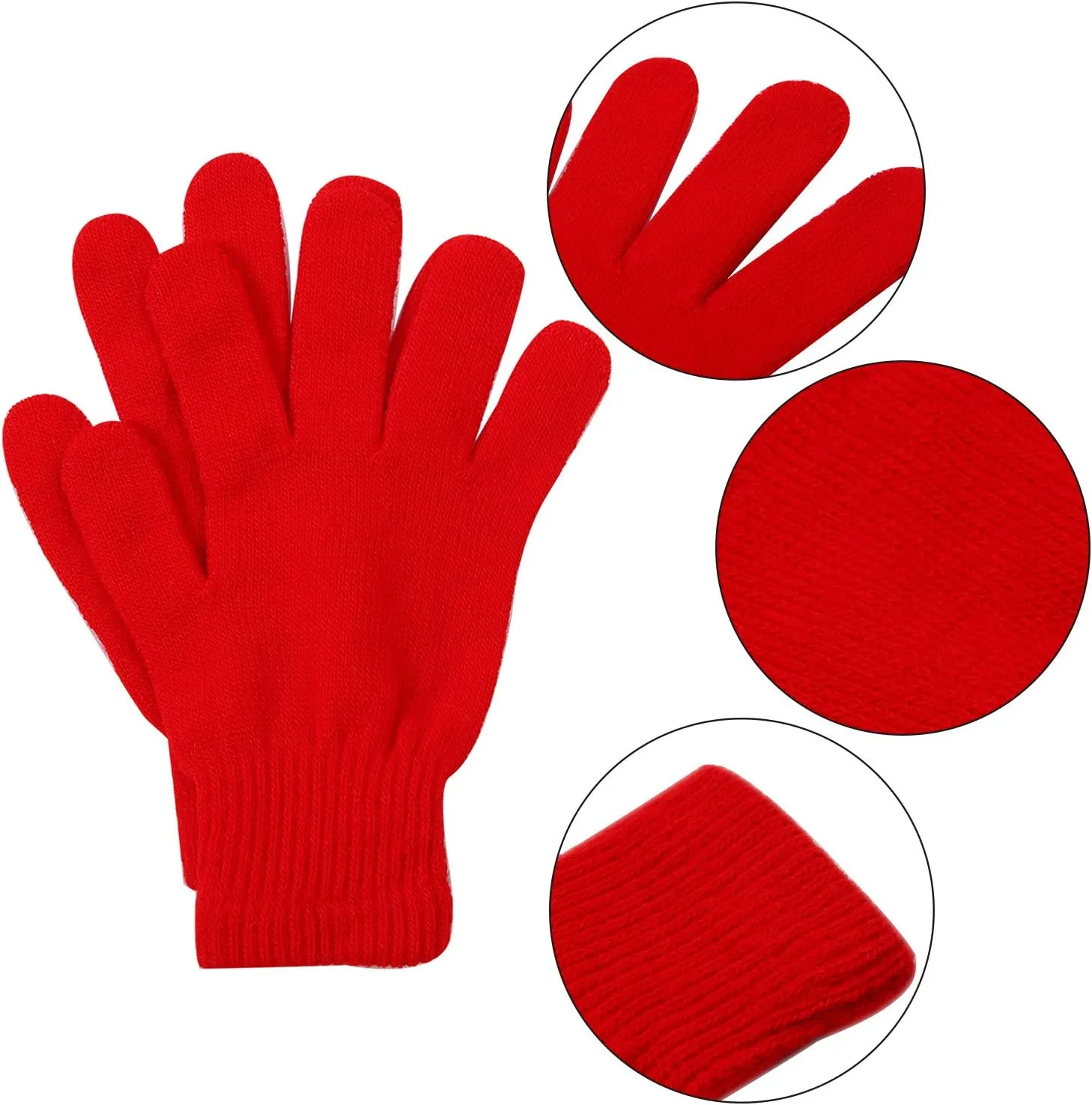 Cooraby 12 Pairs Winter Magic Gloves Stretchy Warm Knit Gloves with Mesh Storage Bag for Men or Women