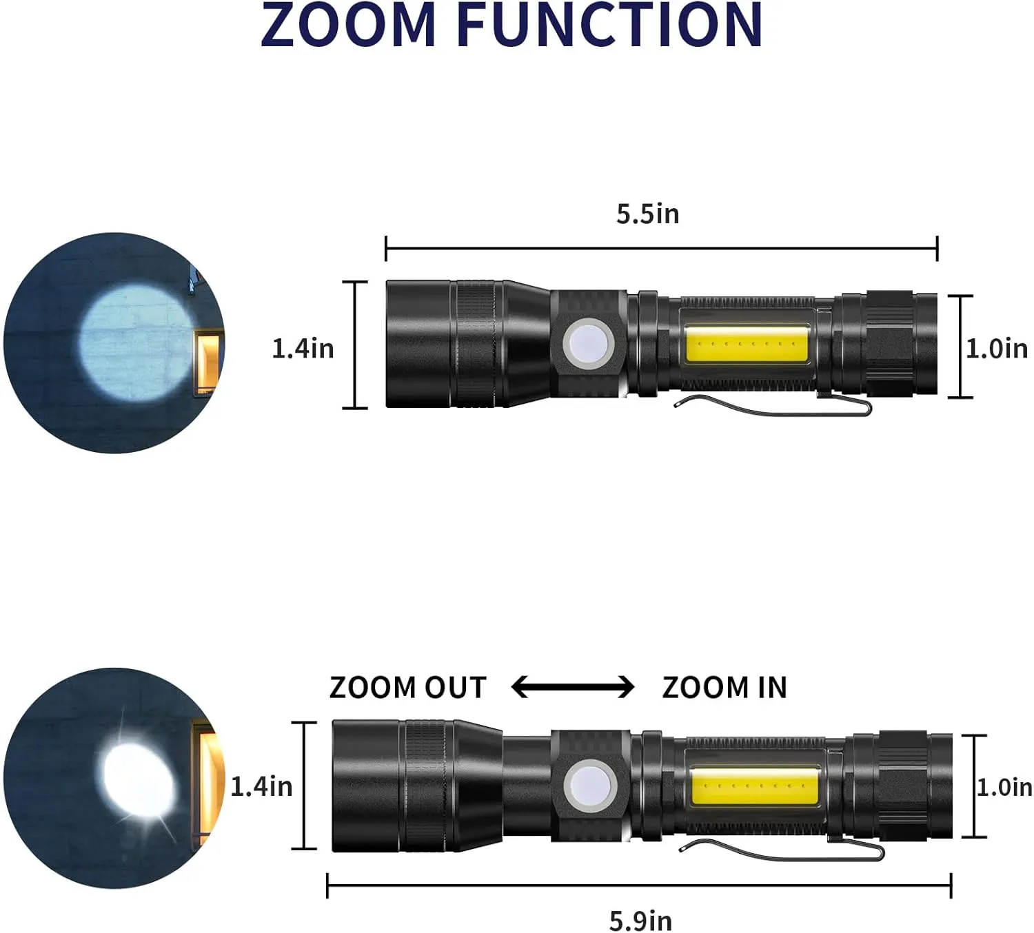 COSOOS 2 Pack UV Flashlight Black Lights, USB Rechargeable UV Light with 7 Modes, IPX 4 Waterproof, Zoomable Pet Urine Detector for Stains, Bed Bugs, Scorpions, Emergency