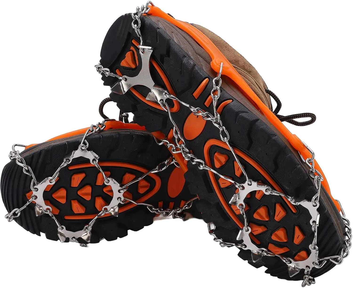 Crampons for Hiking, 12 Tooth for Hiking Micro Spikes with 2Pcs for Mountaineering