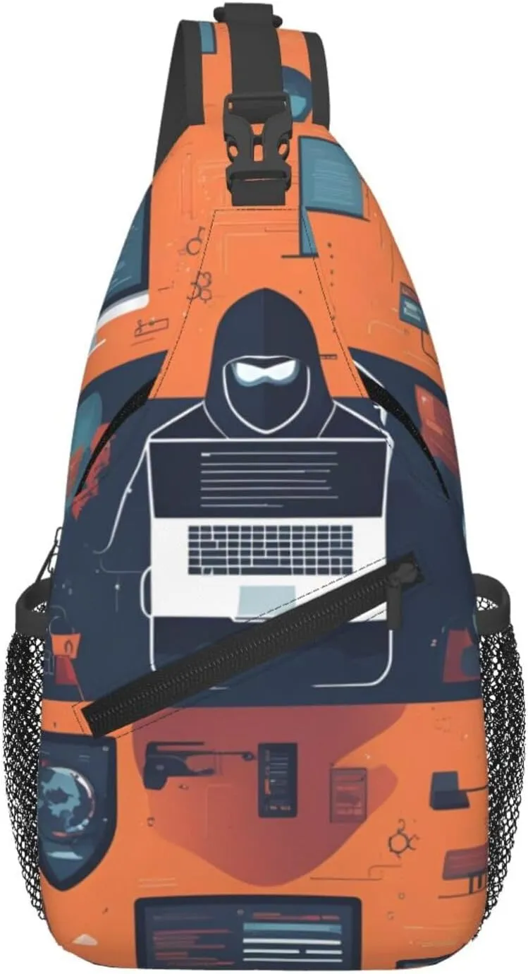 Cross Chest Bag Diagonally - Quality, Durable, and Spacious Shoulder Bag for Men and Women Hacker Attack Printing