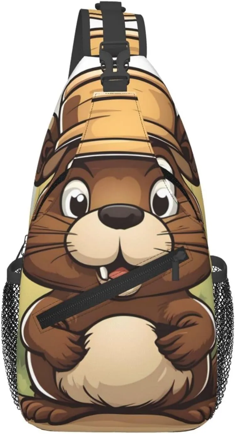Cross Chest Bag Diagonally - Quality, Durable, and Spacious Shoulder Bag for Men and Women Naughty Beaver Pattern