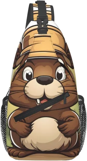 Cross Chest Bag Diagonally - Quality, Durable, and Spacious Shoulder Bag for Men and Women Naughty Beaver Pattern
