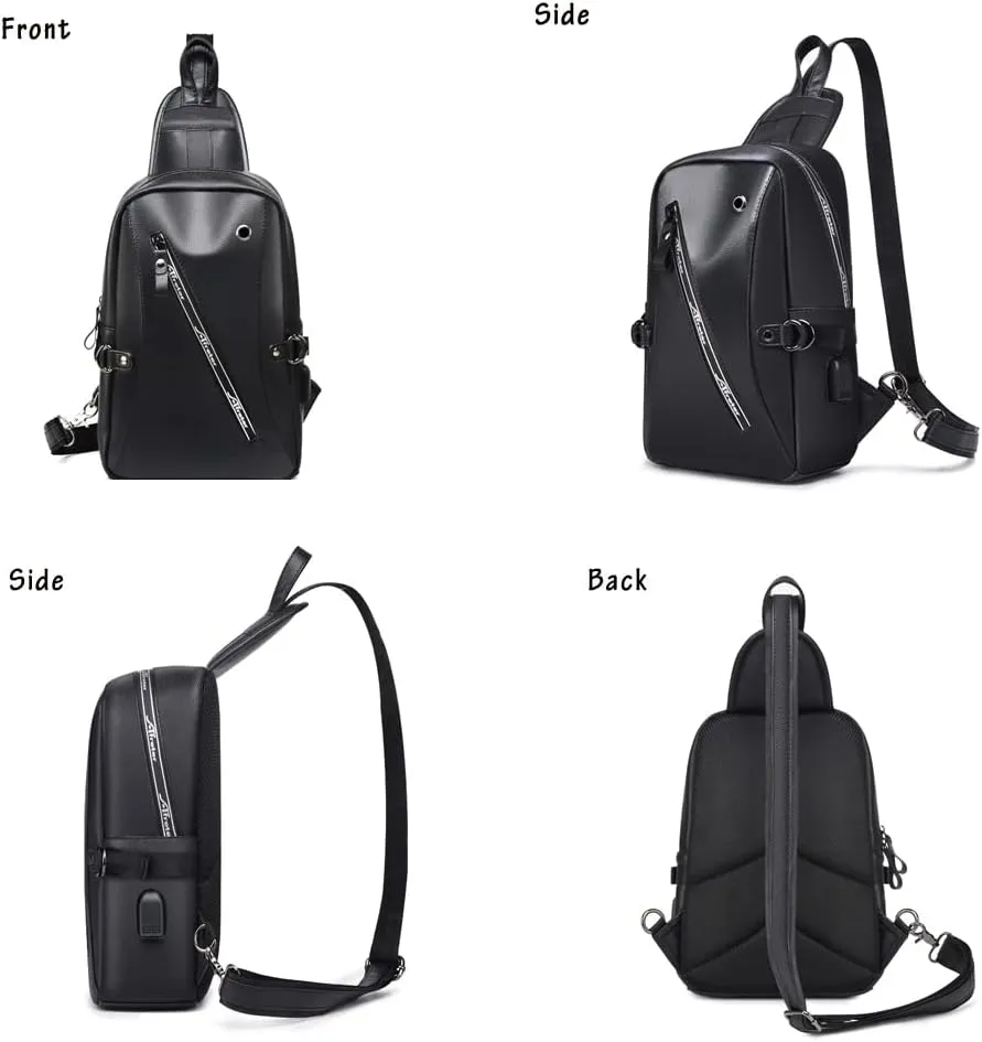 Crossbody Sling Backpack for Men with Adjustable Shoulder Strap Waterproof Chest Day Pack Backpacks