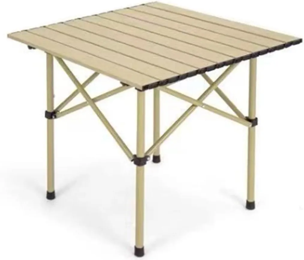 CrsaSwivo Camping Furniture Folding Portable Camping Table for Picnic Adjustable Height Roll-up Aluminum Camp Table